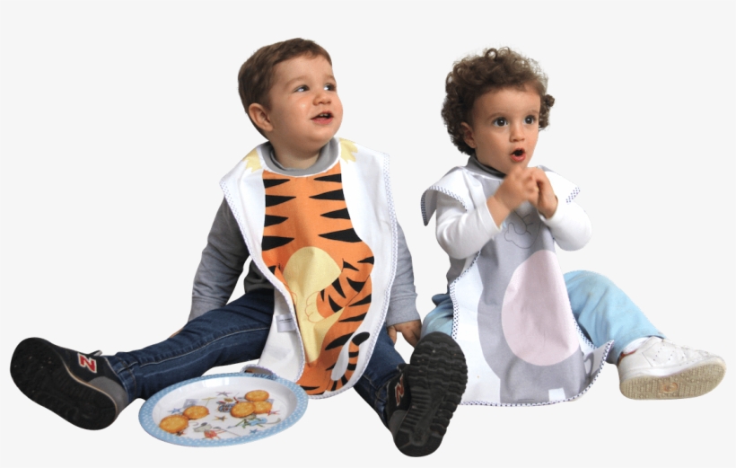 Girl With Elephant Bib - Sitting, transparent png #9089227