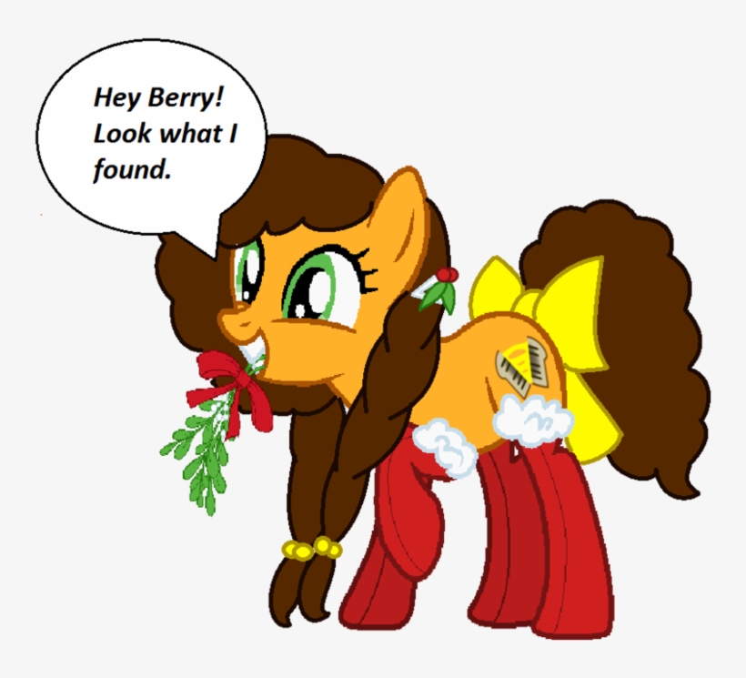 Clip Free Cheesy With A Christmas Mistletoe By T - Merry Christmas Base Mlp, transparent png #9089317