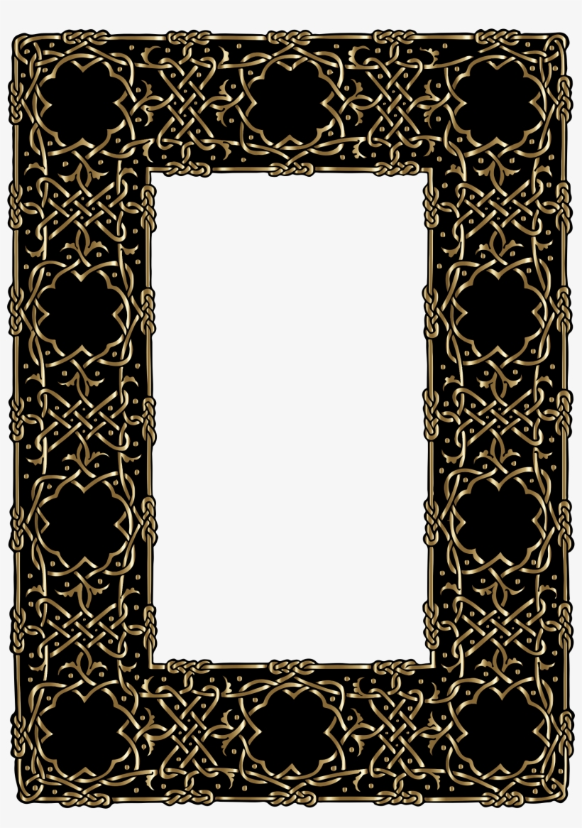 Clipart Gold Ornate Geometric Frame - Gold Celtic Knot Border, transparent png #9090943