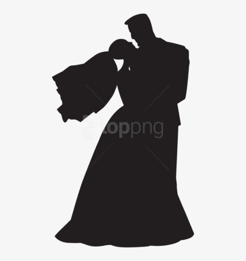Free Png Wedding Couple Silhouette Png Png - Clip Art, transparent png #9091467