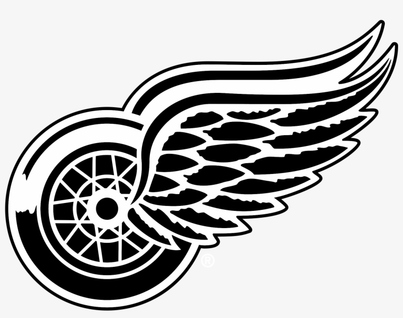 Detroit Red Wings Logo Black & White Transparent - Detroit Red Wings Logo Png, transparent png #9092689