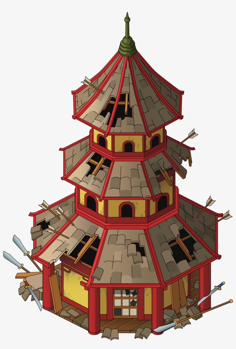 Fg Building Abandonedpagoda - Christmas Tree, transparent png #9093387
