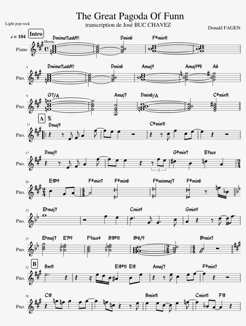 The Great Pagoda Of Funn Sheet Music Composed By Donald - Sheet Music, transparent png #9093467