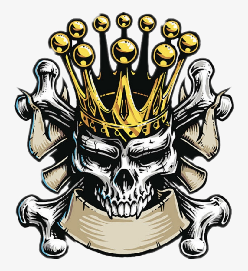 #mq #gold #crown #skull #skulls #bone - Skull King With Crown, transparent png #9093538