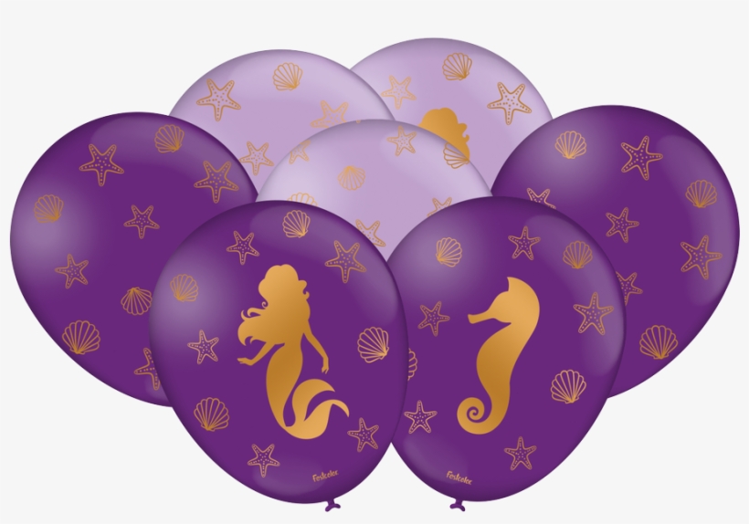 Balão Latex Sereia Personalizado - Bexigas Fundo Do Mar, transparent png #9094297