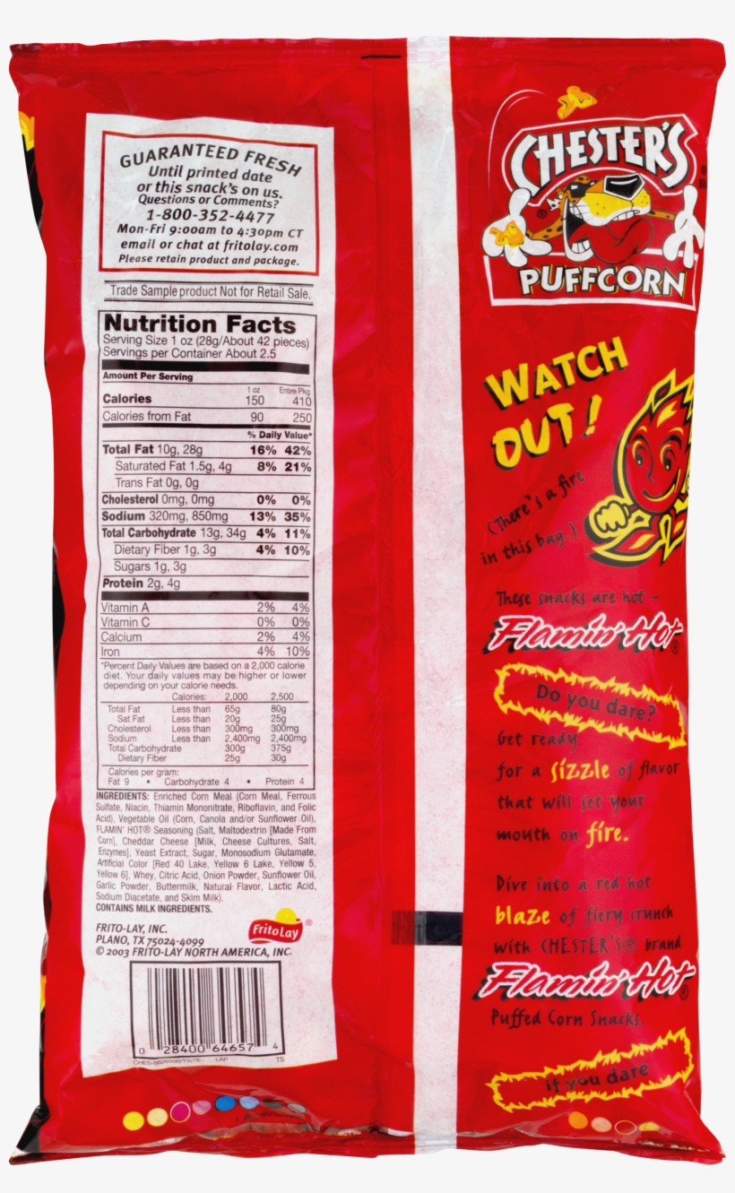 Hot Cheetos Puffcorn Calories, transparent png #9094573
