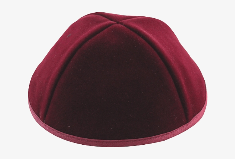 Burgundy Velvet Yarmulke From Israel The Holy Land - Beanie, transparent png #9094772