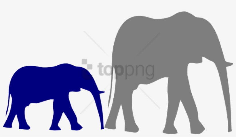 Free Png Download How To Set Use Mother And Baby Elephant - Clip Art Black And White Baby Elephant, transparent png #9094862