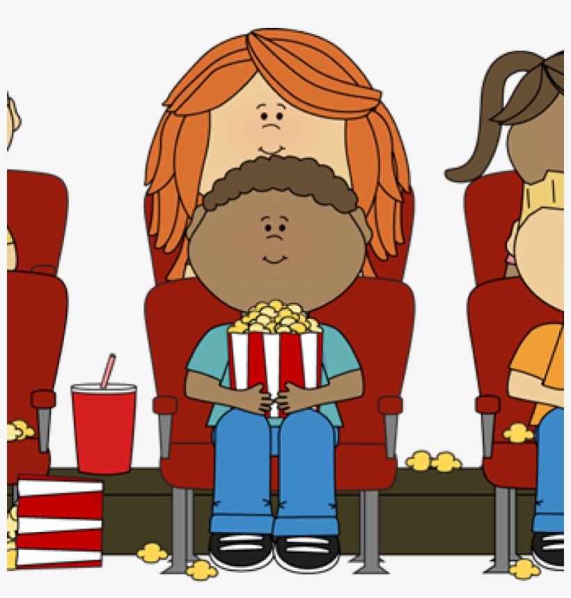 Movie Theater Clipart Kids Watching Movie In Theater - Watching Movie Clipart Png, transparent png #9095429