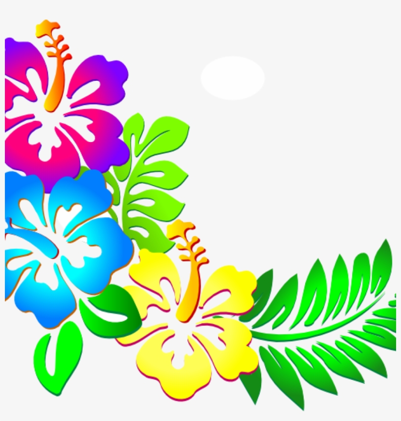 Flower Border Clipart Flower Border Hibiscus Border - Flowers Border Clipart Png, transparent png #9095432