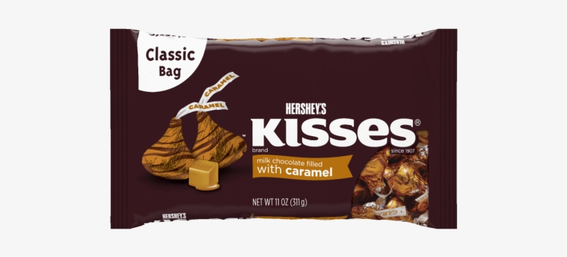 Hershey's Milk Chocolate Caramel Kisses - Kisses Dark Chocolate, transparent png #9096612