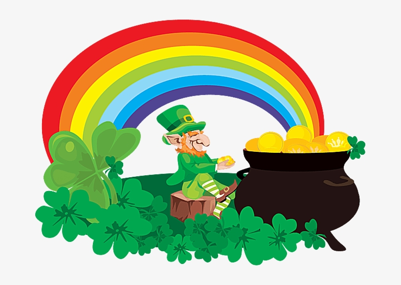 St Patricks Day St Patrick - St Patrick's Day Rainbow Pot Of Gold, transparent png #9097286