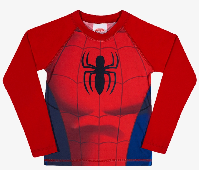 Camiseta Manga Longa Com Proteção Uv Homem Aranha Vermelho - Camisa Uv Homem Aranha, transparent png #9098009