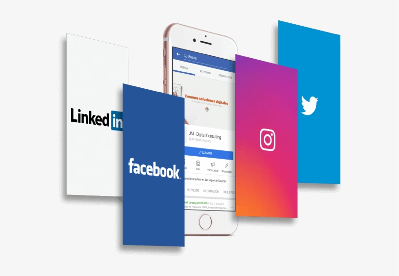 Pantallas De Smartphone Con Logo De Redes Sociales - Graphic Design, transparent png #9098120