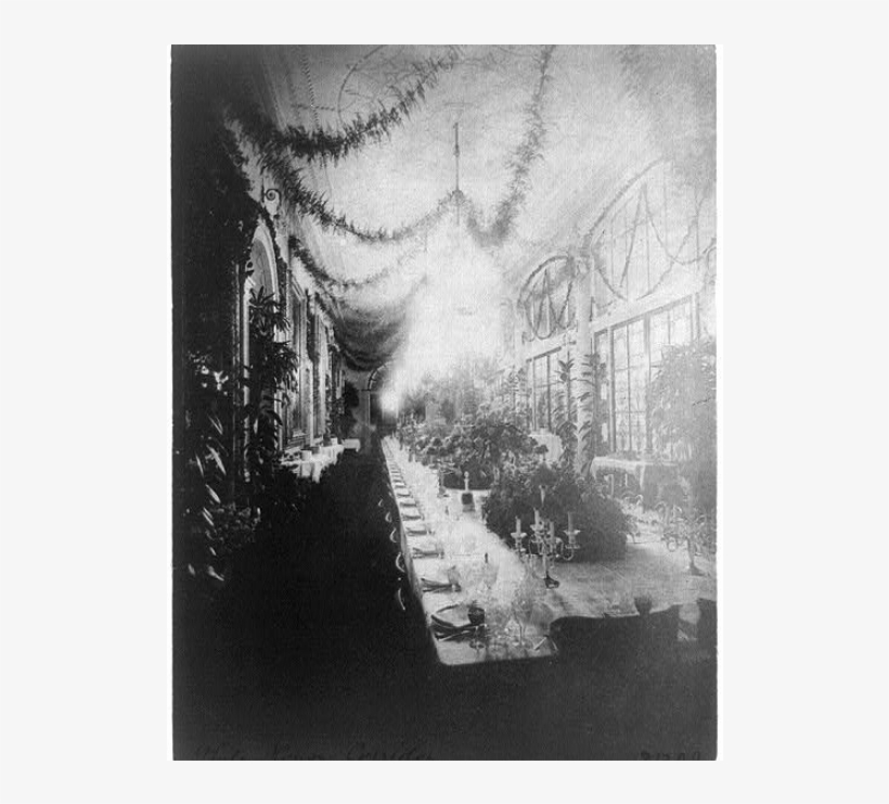 The Long Corridor Used For A State Dinner - Monochrome, transparent png #9098653