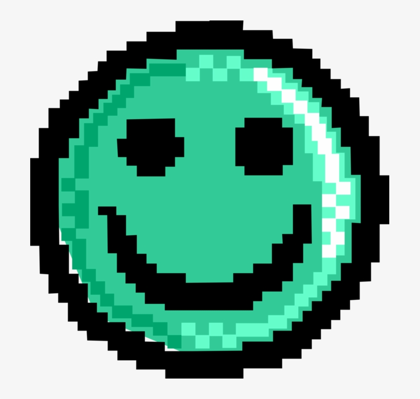Vector Illustration Of Pixelated Bitmap Happy Face - Deadpool Logo Pixel Art, transparent png #9098722