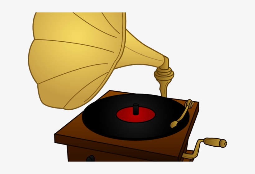 Gramophone Clipart Cartoon - Cartoon Old Record Player, transparent png #9098843