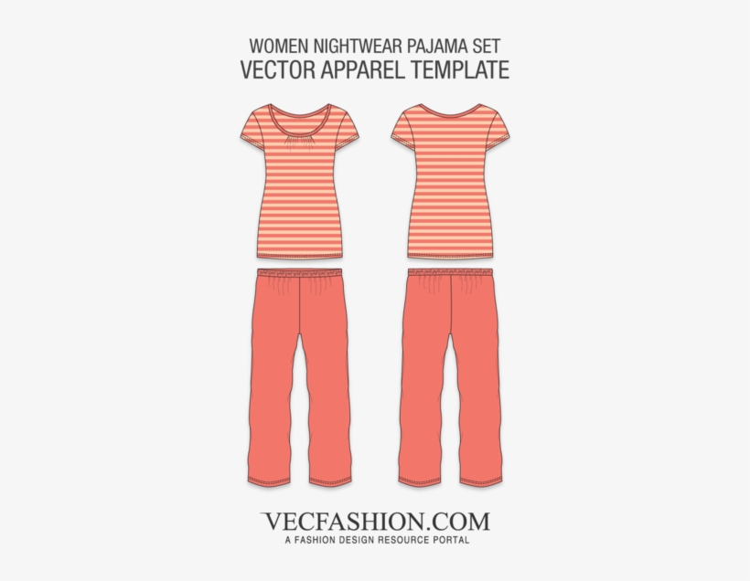 Png Royalty Free Download Nightwear Set Vecfashion - Old Women Pajamas Vector, transparent png #9099977