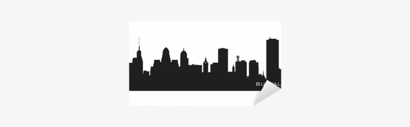 Detailed City Silhouette Sticker • Pixers® • We Live - Skyline Buffalo New York, transparent png #910009