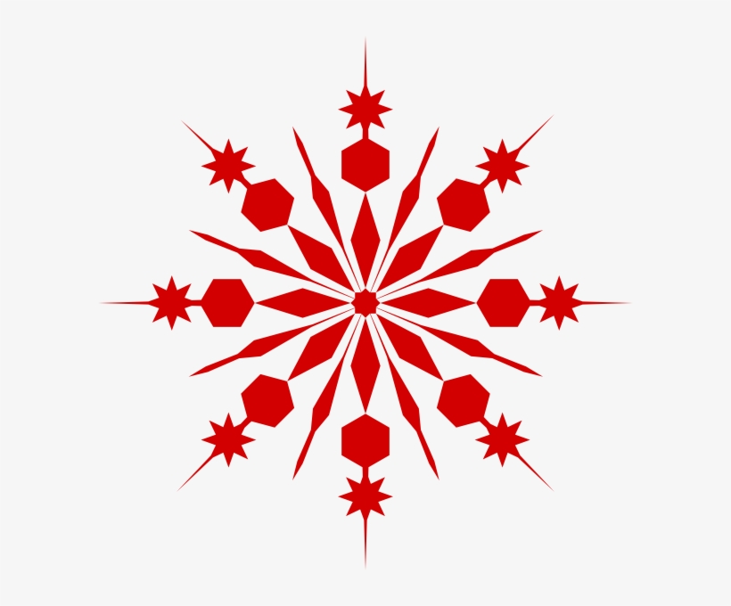 Clip Art Black And White Library Snowflake Clipart - Red Snowflake Transparent Background, transparent png #910577