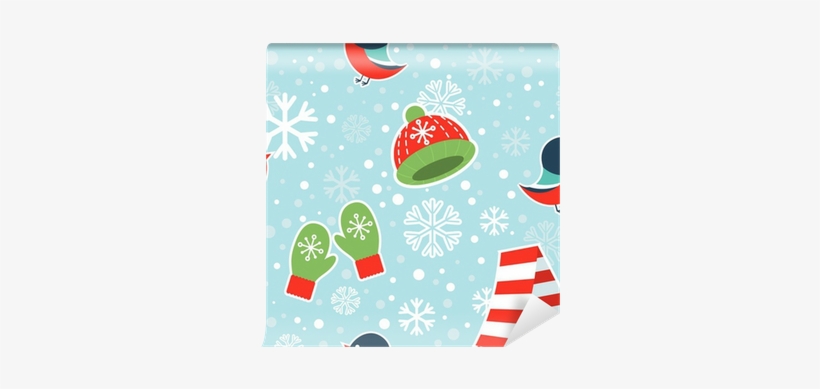 Cute Winter Seamless Pattern On Snowflakes Background - Snow, transparent png #910657