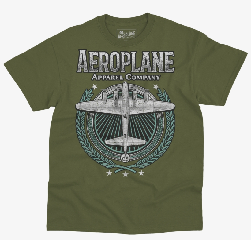 B 17 Laurel Wreath Aeroplane Apparel T Shirt Moss - Shirt, transparent png #910846
