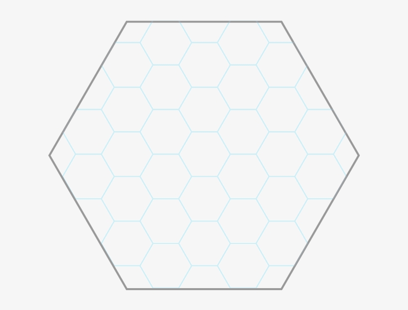 6-mile Hex At 1 Mile Hex Scale - Hexagon Subdivision, transparent png #911201