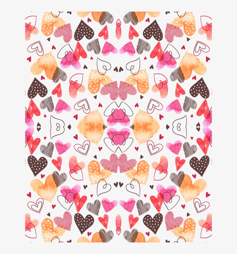 Valentine's Day Water Color Pink Red Gold Black Hearts - Motif, transparent png #911671