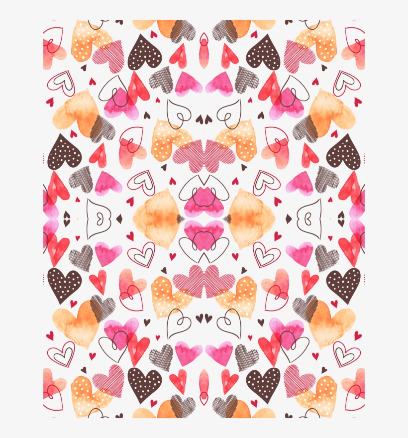 Valentine's Day Water Color Pink Red Gold Black Hearts - Motif, transparent png #911671