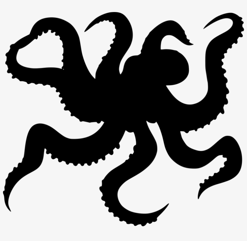 Silhouette, Octopus Vector Graphic, Octopus Tentacles - Octopus Drawing, transparent png #911981