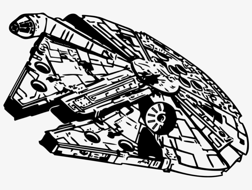 Millennium Falcon Star Wars Stencil Clip Art - Millennium Falcon Clip Art, transparent png #912846