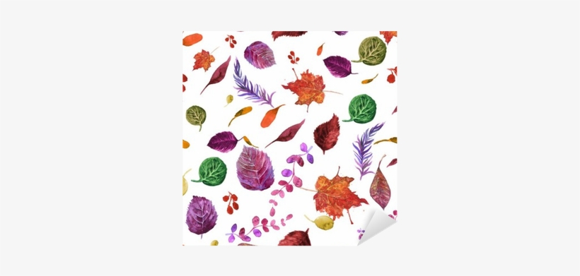 Watercolor Seamless Pattern With Autumn Leaves - Watercolor Painting, transparent png #912874