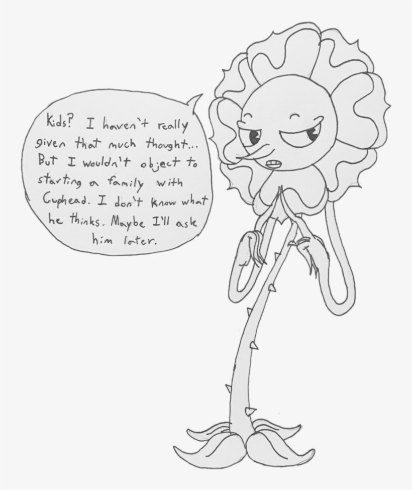 Carnation Line Drawing - Cuphead X Cagney Carnations, transparent png #913418