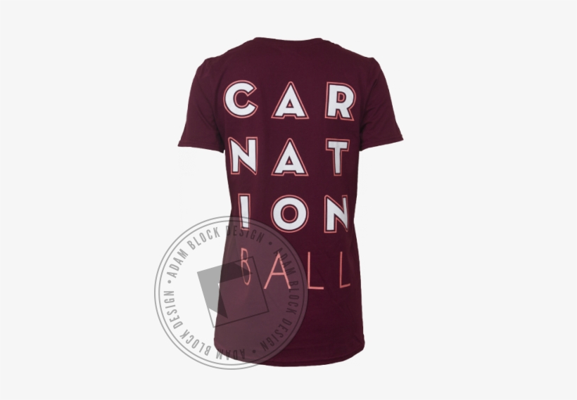 7811 Pi Phi Carnation Tee Back 388×489 - Active Shirt, transparent png #913443