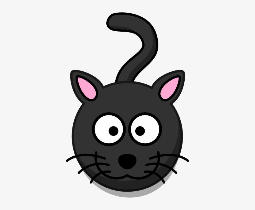 Black Cat Head And Shadow Clip Art - Black Cat Face Clipart, transparent png #914145