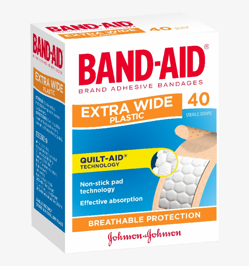 Ba Plastic Exw 40 - Band-aid Extra Wide Strips - 40 Pack P1683587, transparent png #915903