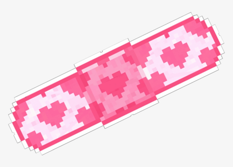 Pink Heart Love Pixel Band-aid Cure - Band Aid Pink Png, transparent png #916368