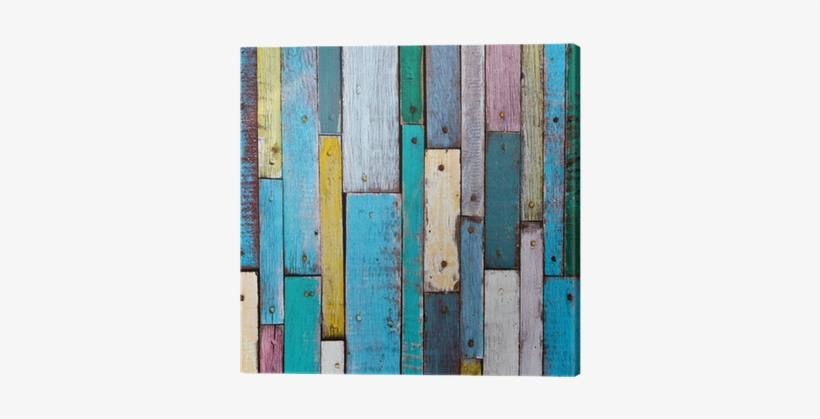 Decorative And Colorful Wood Planks Canvas Print • - Lunch Napkins Vintage Wood, transparent png #916545