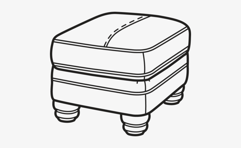 Leather Ottoman Without Nailhead Trim - Ottoman, transparent png #916711