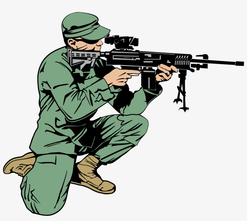 Snipers Clipart Food - Soldaat Met Geweer, transparent png #916826