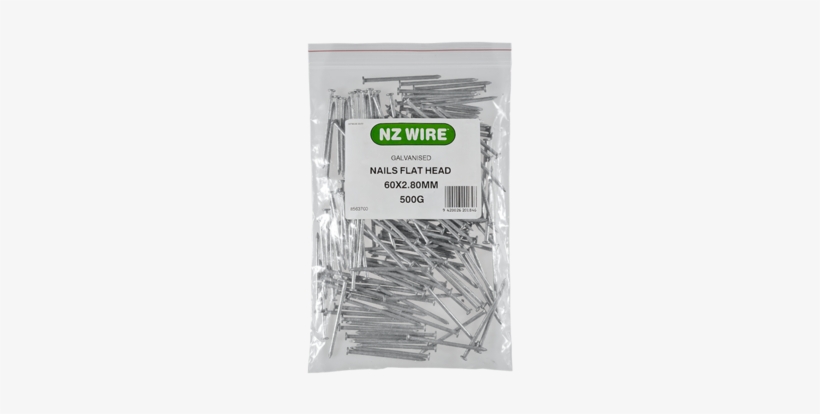Nz Wire Flat Head Galvanised Nails 60mm X - Hook, transparent png #917500