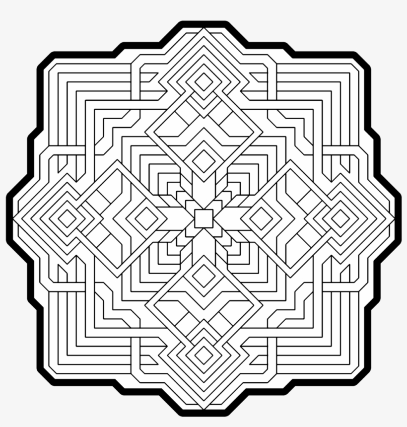 Geometry Coloring Pages-coloring For Grown Ups - Mandala Sacred Geometry Geometric, transparent png #917880