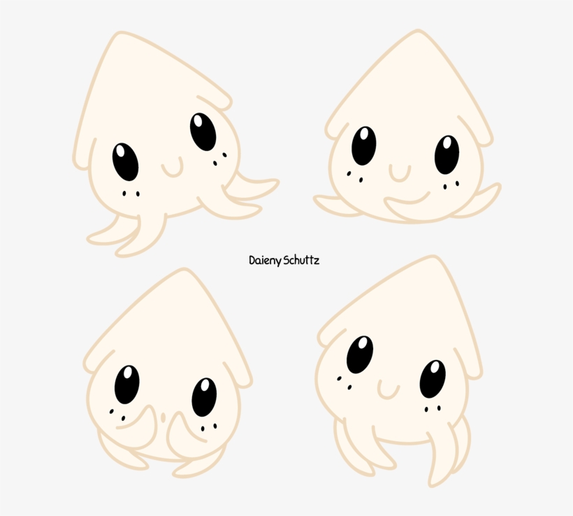 Chibi Squid By Daieny - Animales Kawaii Chibi Anime, transparent png #918551