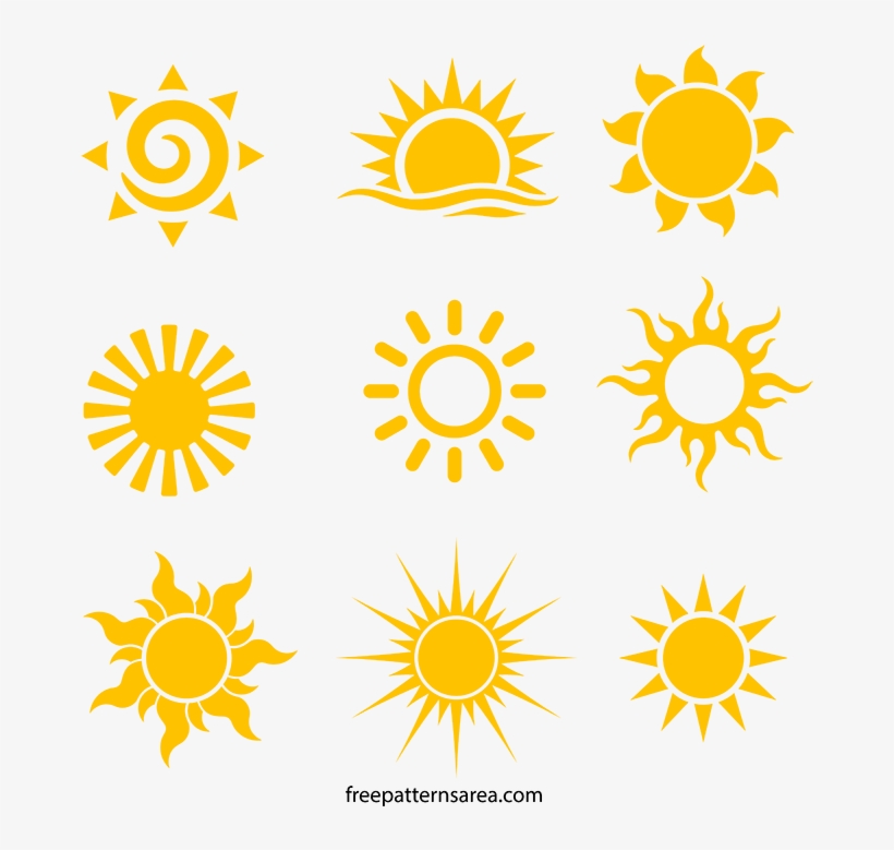 There Are 9 Different Clipart Vector Files Which Can - Stylized Sun, transparent png #918891