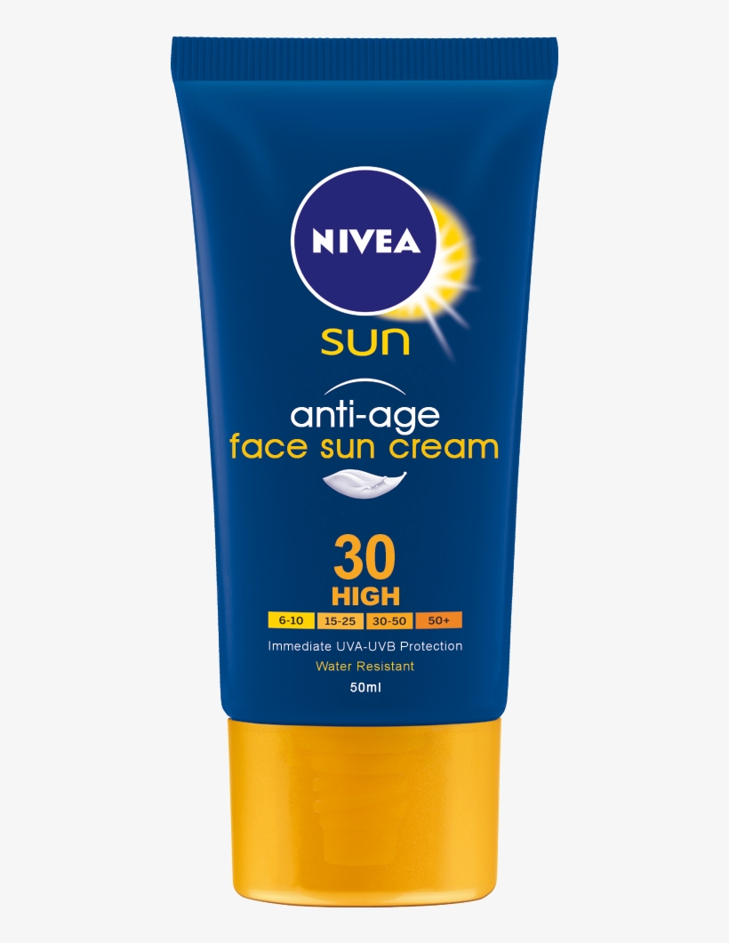 Image Result For Nivea Sunscreen Transparent Outdoor - Nivea Sun Anti-age Face Cream Spf30 50ml, transparent png #919119