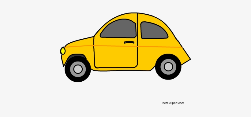 Yellow Car Free Clip Art - Yellow Car Clipart, transparent png #919267