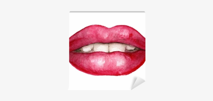 Ruby Lipstick Wall Mural • Pixers® • We Live To Change - Usta Rysunek, transparent png #919878