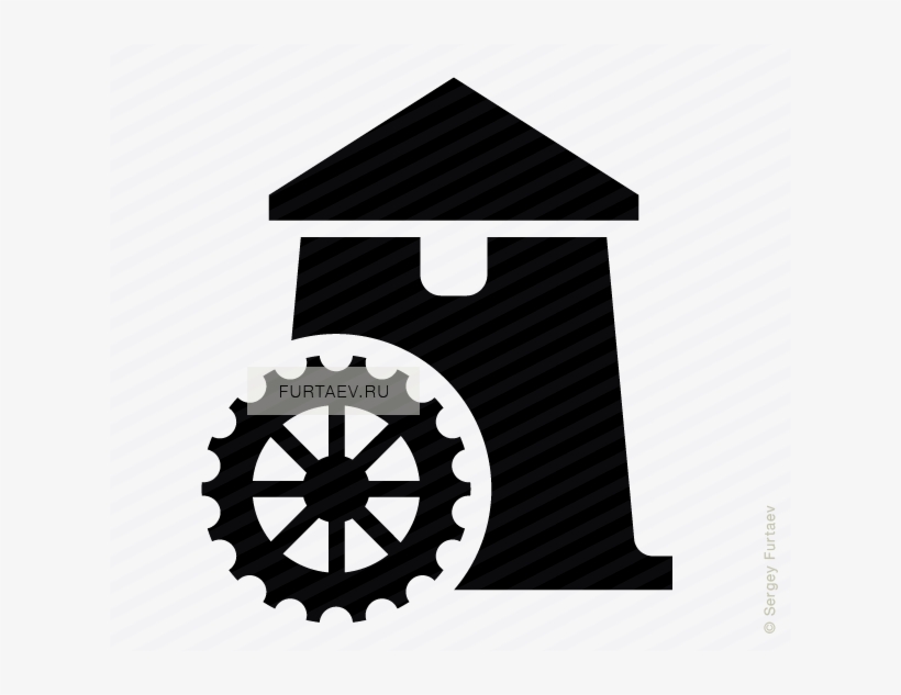 Vector Icon Of Water Mill - Water Mill Icon, transparent png #9100830