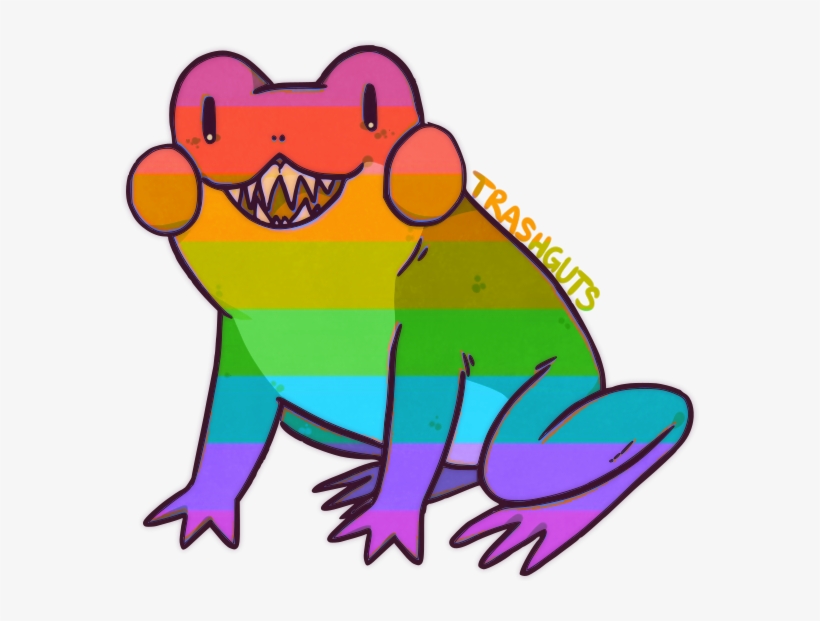 Frog But With A Stripy Rainbow Overlay, transparent png #9101050