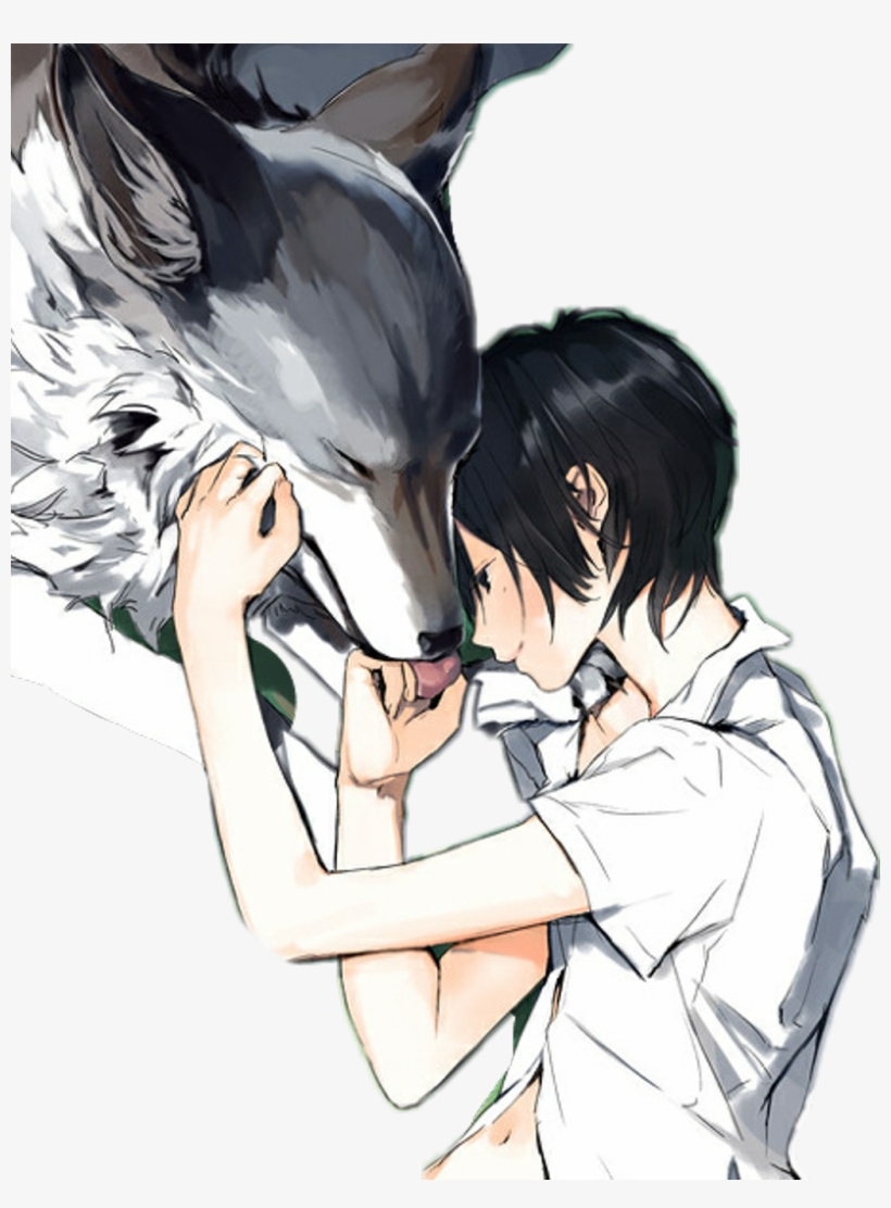 #anime #wolf #boy - Anime Wolf Boy And Girl, transparent png #9101347